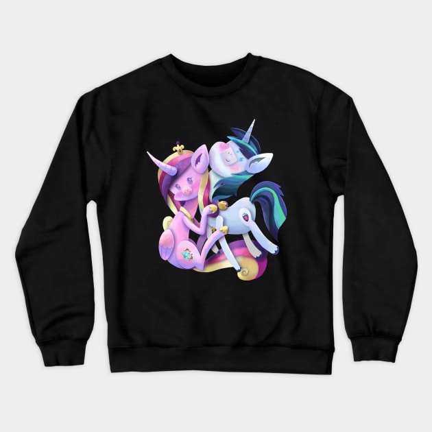 Cadance and Shining Armor Noodles Crewneck Sweatshirt by CatScratchPaper